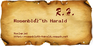 Rosenblüth Harald névjegykártya